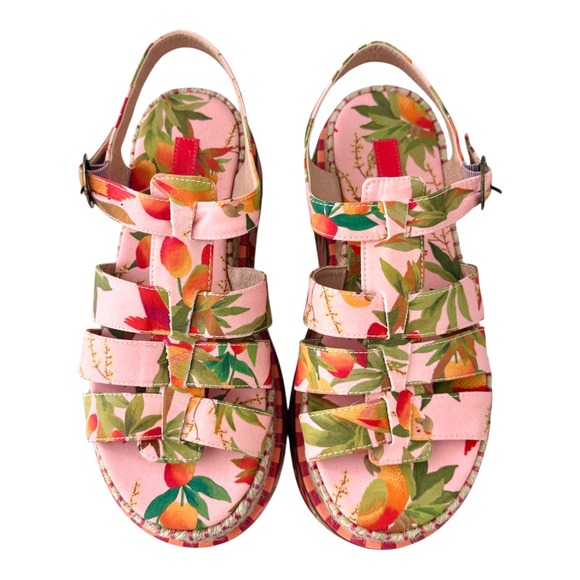 Farm Rio Mango Trees Platform Espadrille Sandals 8/39 - Picture 5 of 11